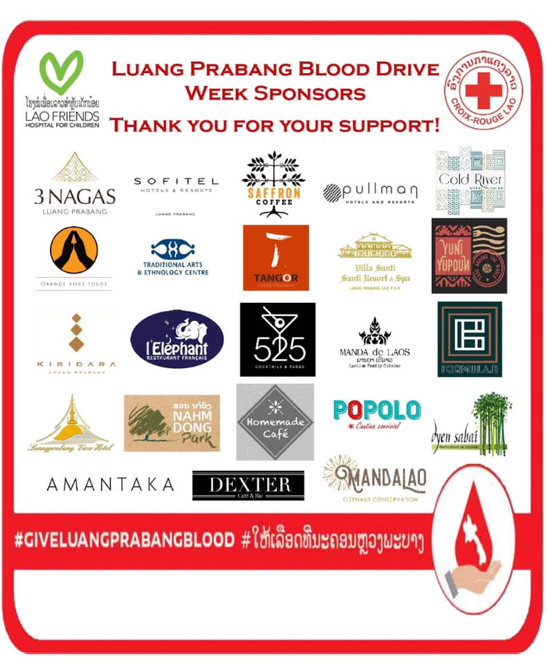 Blood drive sponsors